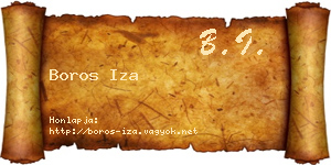 Boros Iza névjegykártya